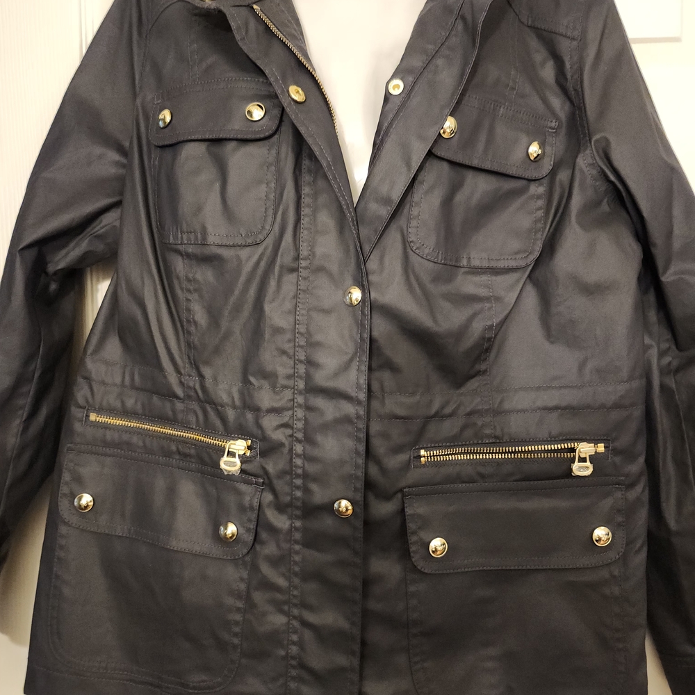 Tommy Hilfiger Navy Blue Utility Jacket with Gold Details